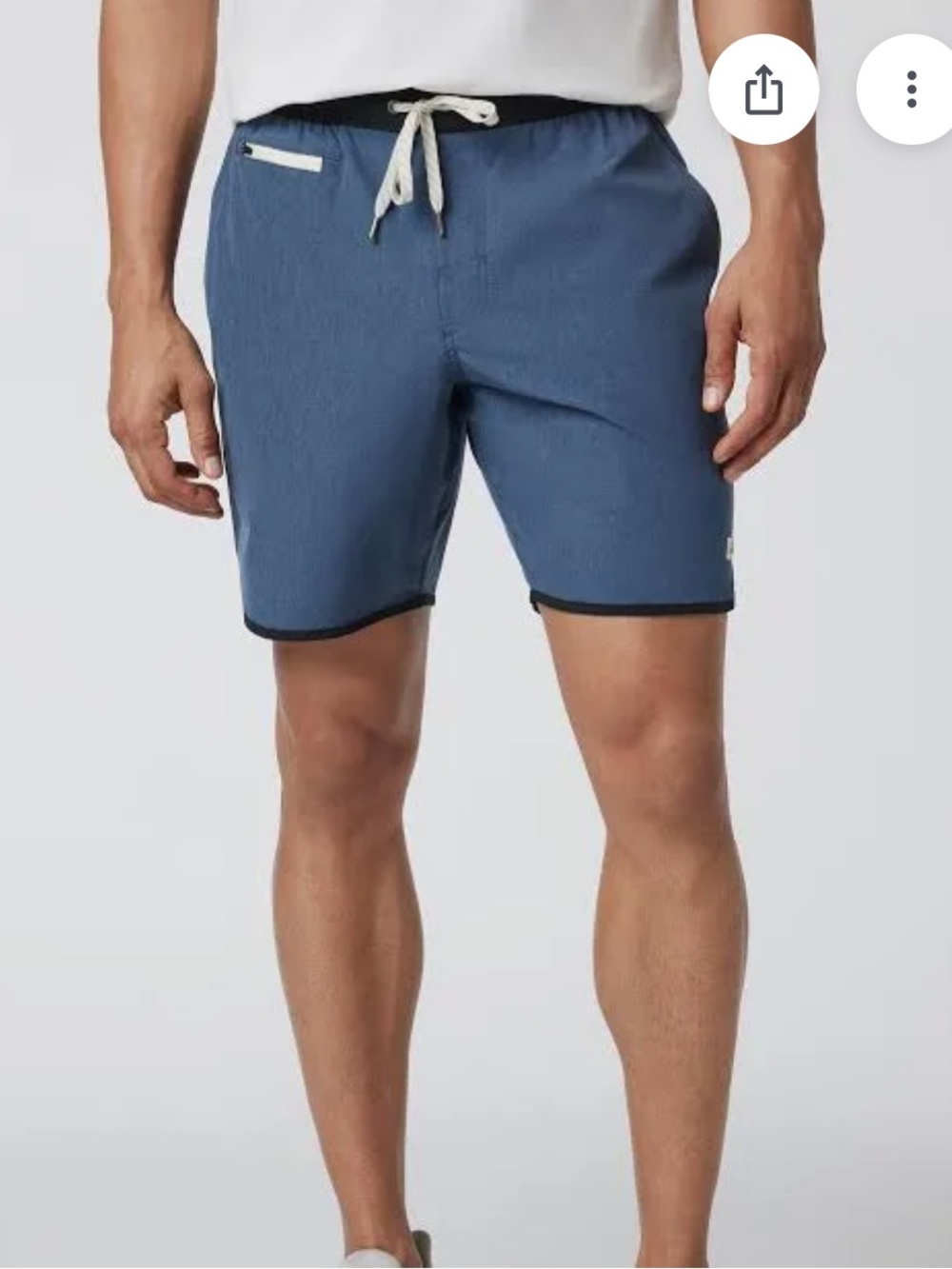 Vuori Men's Banks Short - Azure Blue with Black Trim size Large NWOT
